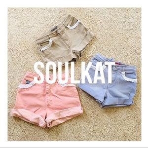 (2) Vintage Jean Shorts with Lace & Bow